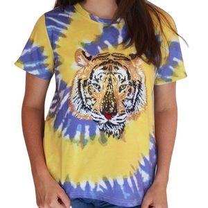 Spark City sequin tiger shirt